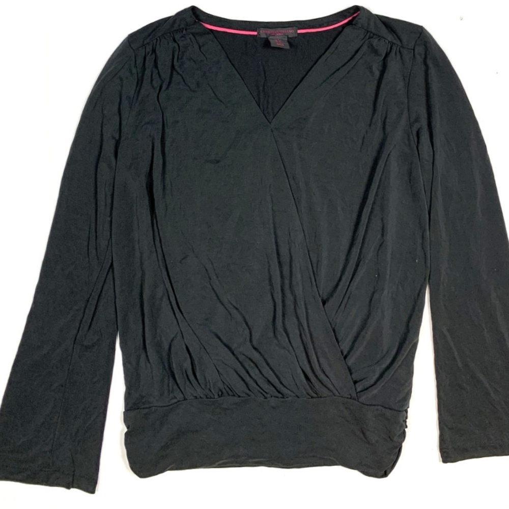 Christian Siriano S Black Surplice Top Blouse